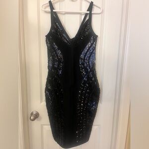 Sequin black bodycon/bandage dress NWOT.